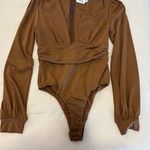 Princess Polly Brown Fitted Wrap Bodysuit Photo 2