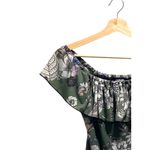 Bebe Mesh Floral Off Shoulder Thing Bodysuit Green Size S Boho Coastal Summer Photo 5