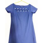 Chiara Boni Blue Rosario Shift Mini Dress Size 42 Silver Grommets Cocktail Chic Photo 7
