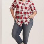 Torrid Plaid Emma Babydoll Challis Button-Front Tunic Blouse Plus Size 2X Photo 6