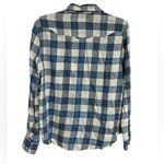 CHAPS Shirt Size Large Pearl Snap Blue White Plaid Western Rodeo Cowgirl Photo 3