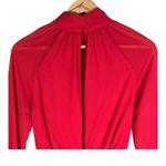 NBD Genesis Mini Dress Womens XS Red High Neck Ruched Long Sleeve Cocktail Party Photo 5