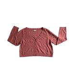 American Eagle Mauve Cropped Cardigan Cozy Sweater Womens XL Preppy Lightweight Photo 1