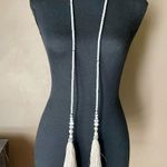 Laborite Double Wrap Silk Tassel Necklace Gray Photo 0