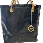 Michael Kors Micheal Kors black shiny jet set logo tote Photo 2