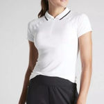Athleta  Polo Shirt Womens Small White Momentum Quarter Zip Seamless Top UPF 50+ Photo 0