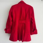 Newport News Vintage Pea Coat Womens 6 Red Wool Blend Double Breasted Quiet Luxury Elegant Photo 6