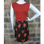 Gilli Sleeveless Floral Skirt Dress Black Orange Woman's Size Medium Summer Photo 4
