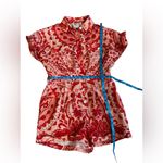 Farm Rio  Jaipur Floral Paisley Linen Romper Size Medium Photo 14