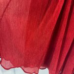 Lulus NWT Red Mini Dress Metallic Deep VNeck Low Cut Ribbed Photo 2