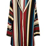 Impressions Boutique LA USA Made Striped Longline Button Down Cardigan Top 3X Photo 0