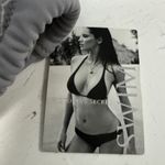 Victoria Secret VS Gray W/ Silver Eyelet Leaves bikini top swim M Halter NWT Size 8 Photo 3