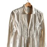 CP Shades  Pleated Silk Cotton Blend White Button Down Shirt S USA Minimalist Photo 8