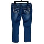Rue 21 Y2K Jeans Womens 9/10 Blue Embroidered Skinny Ankle Low Rise Western 32x24 Photo 1