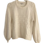 Madewell Cream Cable Knit Crewneck Sweater Size Small Photo 0