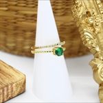 Gold Ring with Emerald Accent Size 6 Photo 3