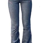 Diesel Y2K Vintage  Denim Flare Pants Side AnkleSlits Womens 28 Gray/Pink Accents Photo 11