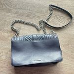 Rebecca Minkoff  leather navy bag silver chain strap EUC Photo 3