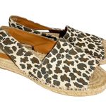 Stella McCartney  Size 8 Black Animal Print Chelsea Canvas Espadrille Slingback Photo 2