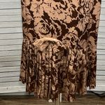 Oleg Cassini  Vintage Silk Skirt Set Brown Floral Jacquard-10 Photo 6