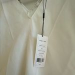Helmut Lang  White Linen Asymmetric Top V Neck Size 2 NWT Photo 10