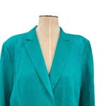 Lafayette 148  New York Blazer Linen Oversized Turquoise Teal Blue Size 14‎ Photo 1