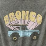 American Eagle Ribbed Tank Top with Bronco Graphic Print Sz L Blue Size L Photo 1