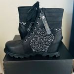 Sorel Joan of Arctic Waterproof Wedge III Lexie Lace-Up Bootie, Black, 10, NWT Photo 6