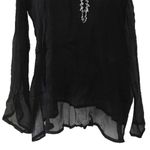 new Chaudry ❃ Viscose Sequin Embellished V Neck Caftan Top ❃ Swim Cover ❃ Black Size L Photo 9