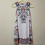 Ecote Urban Outfitters Blue Sleeveless Floral Shift Mini Dress Womens S Keyhole Photo 3