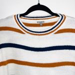 Charlotte Russe Charlotte Ruse White Brown & Navy Blue Striped Knit Sweater Photo 1