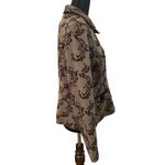 Sag Harbor Brown Herringbone Velvet Detail Trim Button Front Jacket Petite 12 Photo 2