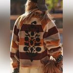 Free People MOVEMENT Hit the Slopes Jacket Sherpa Fleece Stripe Printed Back XS Photo 1