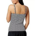 Swim Solutions BLACK/WHITE Diamond Optics Printed Tankini Swim Top size 14 Photo 2