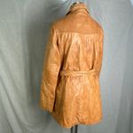 Bod Christensen 100% Leather Tan Caramel Moto Coat Belted Asymmetrical L Brown Size L Photo 1