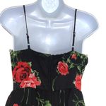 Crystal Doll Crystal Dolls Maxi Dress Floral Tiered Black Red Photo 3