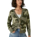Lucky Brand  Size Small New Super Soft Sweater Cardigan Wool Blend Camo Green M Photo 0