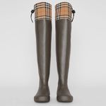 Burberry  Tall Rain Boots Olive Plaid Check Photo 1