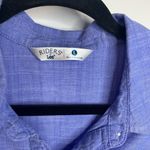 Lee Cotton Chambray Blue Popover Blouse Sz Large Photo 9