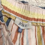 Jolt Linen Blend Stripe Multi Color Tie Shorts Medium Photo 2