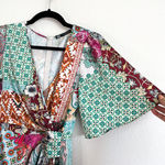 ZARA Green Multi Color Pattern Patchwork Floral Mini Dress Photo 7