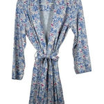 Ralph Lauren Lauren  White Floral Pink Blue Bath Robe Size Med EUC #VEG-0249 Photo 0