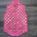 Simply Southern Pink with Gold Elephants Puff Vest Size Large Photo 0
