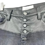 Current/Elliott The Fused High-Waist Stiletto Jeans Faux-Leather Black Size 24 Photo 3