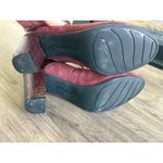 Clarks RARE  Collection Burgundy Suede‎ Leather Mary Jane Block Heel Shoes Size 8 Photo 5
