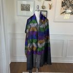 Girnar Shawl Scarf 100% New Wool Purple Green Grey Royal Blue Bronze 28” x 84” Photo 2
