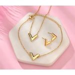 Boutique V Necklace Gold Filled Pendant Chain‎ Fashion Jewelry Photo 4