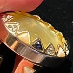 House of Harlow Statement Cocktail Ring gold tone and pale yellow stone, size 7 Photo 6