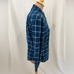 Draper James  Blue & White Windowpane Plaid Flannel Button Up Shirt Photo 2