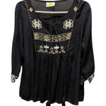 Anthropologie SOLITO size M embroidered beaded Viscose tassel peasant top . Photo 0